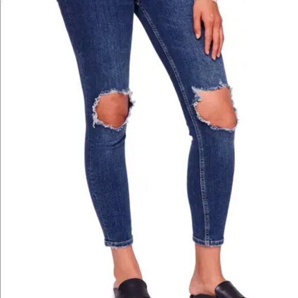 New Free People Blue Jean Busted Skinny size 25 - Picture 2 of 4